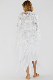 Bobo Chic Crochet Cardigan Coco / White - sustainably made MOMO NEW YORK sustainable clothing, crochet slow fashion