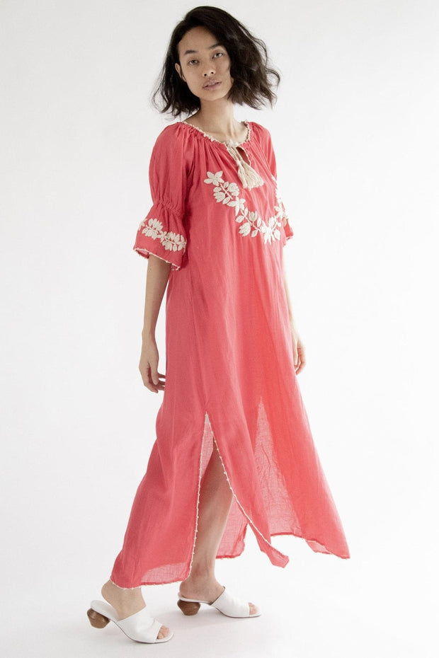 Boho Chic Embroidered Kaftan Dress Cives - sustainably made MOMO NEW YORK sustainable clothing, beachwear slow fashion