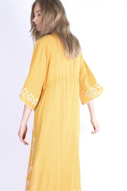 CALIFORNIA LOVE MIA EMBROIDERED KIMONO DUSTER - sustainably made MOMO NEW YORK sustainable clothing, Kimono slow fashion