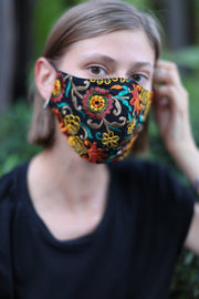 CHIFFON EMBROIDERED FACE MASK MARLA - sustainably made MOMO NEW YORK sustainable clothing, offerfm slow fashion