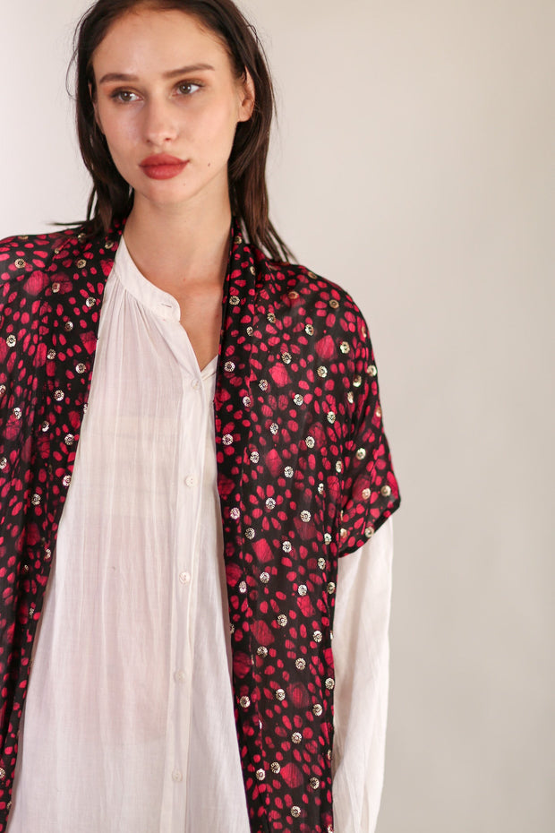 CHIFFON SILK KIMONO DENIA - sustainably made MOMO NEW YORK sustainable clothing, slow fashion