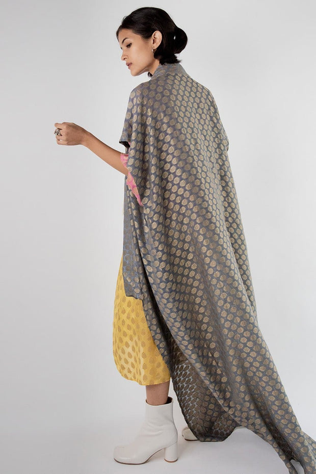 Chiffon Silk Kimono Kaftan Robe Gisele - sustainably made MOMO NEW YORK sustainable clothing, Jacket slow fashion