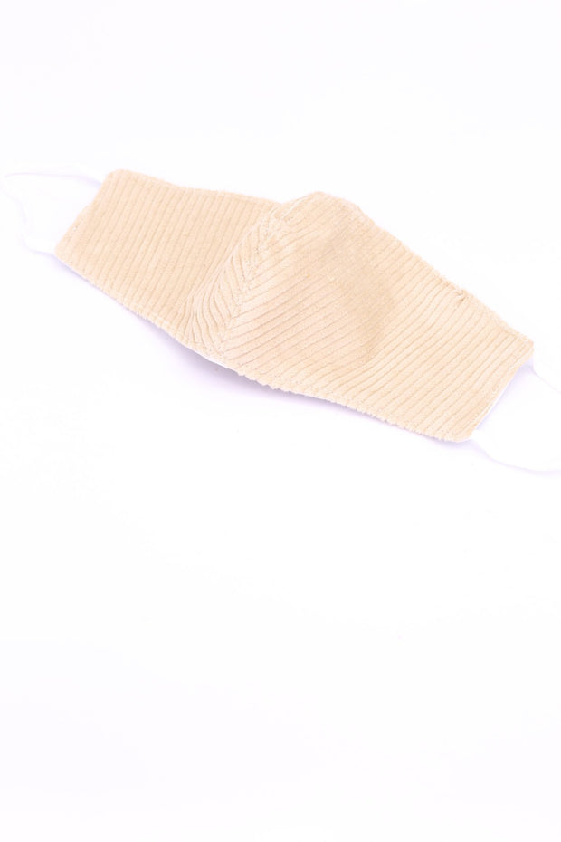 CORDUROY FACE MASK PERLA - sustainably made MOMO NEW YORK sustainable clothing, offerfm slow fashion