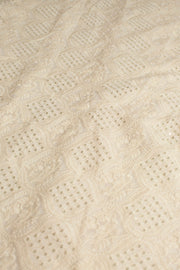 CREAM EMBROIDERED SILK B32-24 - sustainably made MOMO NEW YORK sustainable clothing, fabric slow fashion