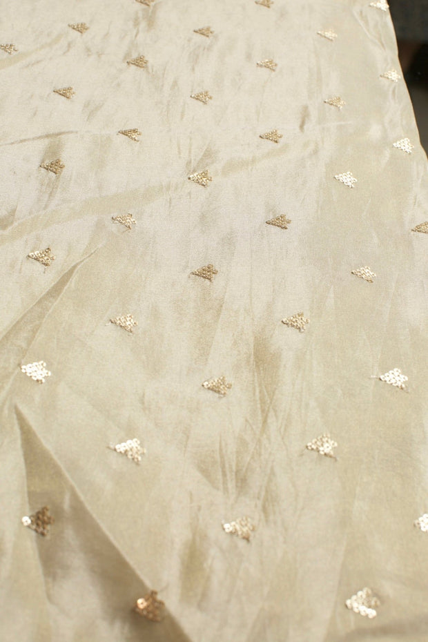 CREAM EMBROIDERED SILK B32-42 - sustainably made MOMO NEW YORK sustainable clothing, fabric slow fashion