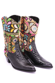 CROC EMBOSSED WESTERN BOOTS OZZY - sustainably made MOMO NEW YORK sustainable clothing, boots slow fashion