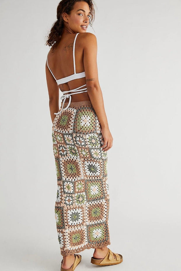 CROCHET DREAM MAXI SKIRT LISA X FREE PEOPLE - sustainably made MOMO NEW YORK sustainable clothing, fall22 slow fashion