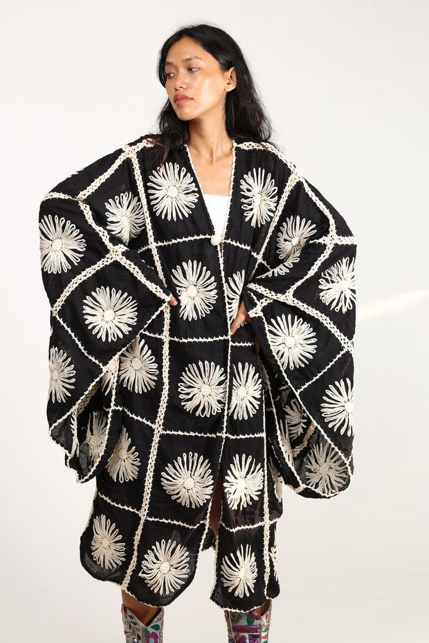 CROCHET KIMONO MAIGRET - sustainably made MOMO NEW YORK sustainable clothing, resort2023 slow fashion