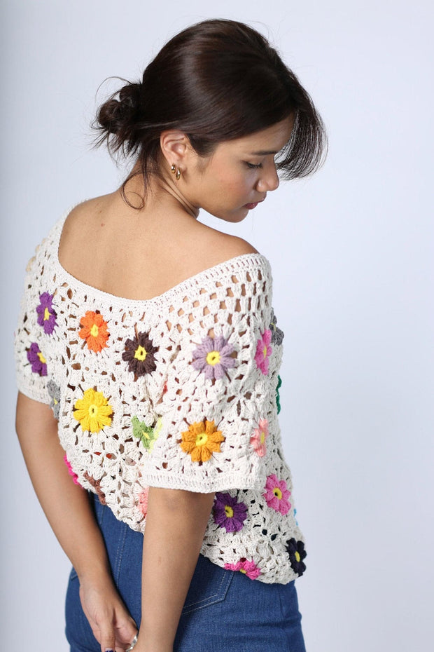 CROCHET TOP TAPPY - sustainably made MOMO NEW YORK sustainable clothing, crochet slow fashion