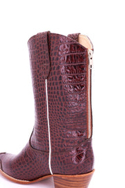 CROCODILE EMBOSSED CLEAN COWBOY BOOTS MICHELLE - sustainably made MOMO NEW YORK sustainable clothing, boots slow fashion