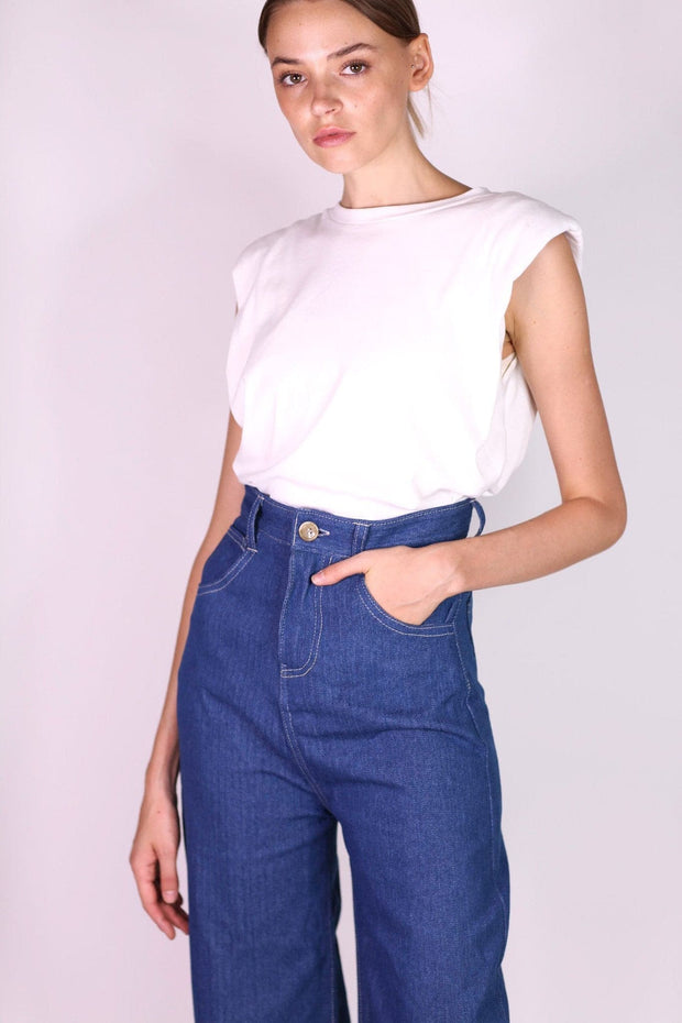 DENIM PANTS HILLARY - sustainably made MOMO NEW YORK sustainable clothing, pants slow fashion