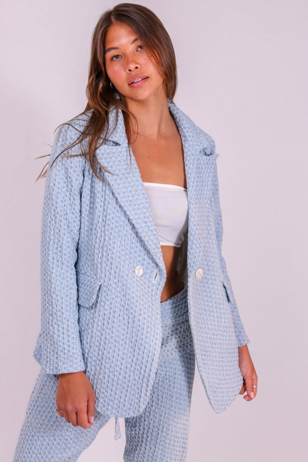 DENIM SUIT TAYLOR - sustainably made MOMO NEW YORK sustainable clothing, pants slow fashion