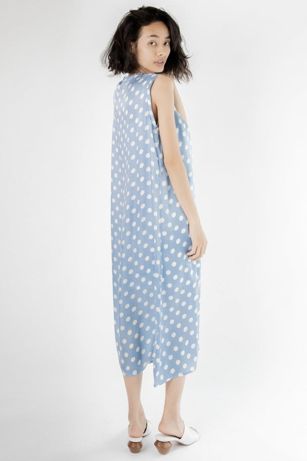 Dress Karen Modal Silk Polka Dot - sustainably made MOMO NEW YORK sustainable clothing, kaftan slow fashion