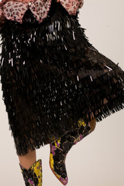 EMBELLISHED SKIRT LUZU - sustainably made MOMO NEW YORK sustainable clothing, slow fashion