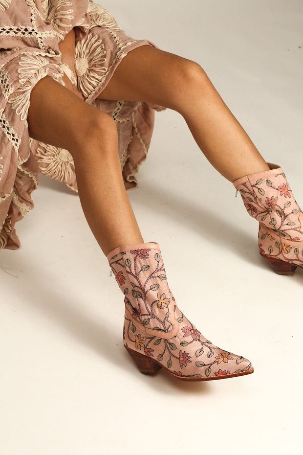 EMBROIDERED BOOTS BEATA - sustainably made MOMO NEW YORK sustainable clothing, boots slow fashion