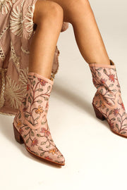 EMBROIDERED BOOTS BEATA - sustainably made MOMO NEW YORK sustainable clothing, boots slow fashion