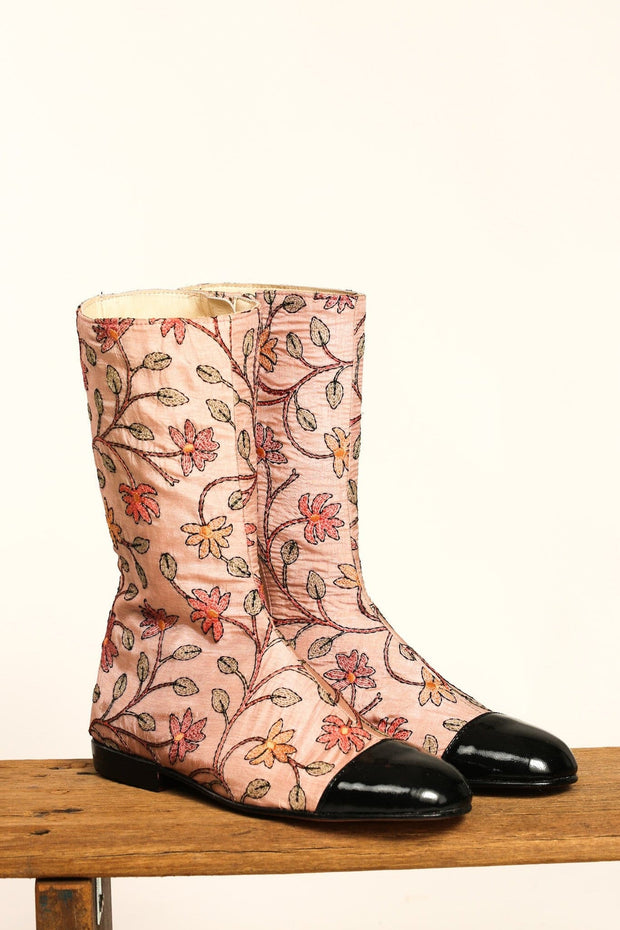 EMBROIDERED BOOTS BLACK CAP ARIELI - sustainably made MOMO NEW YORK sustainable clothing, boots slow fashion