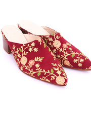 EMBROIDERED HEELED MULES MOMO X ANTHROPOLOGIE - sustainably made MOMO NEW YORK sustainable clothing, mules slow fashion