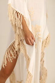 EMBROIDERED KAFTAN CASSI - sustainably made MOMO NEW YORK sustainable clothing, kaftan slow fashion