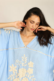 EMBROIDERED KAFTAN CASSI - sustainably made MOMO NEW YORK sustainable clothing, kaftan slow fashion