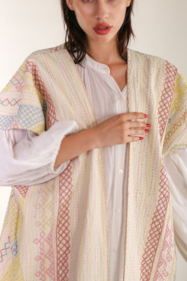 EMBROIDERED KIMONO ANISCHKA - sustainably made MOMO NEW YORK sustainable clothing, slow fashion