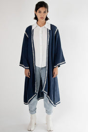 Embroidered Kimono Coat Miki - sustainably made MOMO NEW YORK sustainable clothing, embroidered dress slow fashion