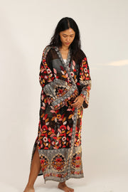 EMBROIDERED KIMONO DUSTER PIERA - sustainably made MOMO NEW YORK sustainable clothing, fall22 slow fashion