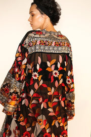 EMBROIDERED KIMONO DUSTER PIERA - sustainably made MOMO NEW YORK sustainable clothing, fall22 slow fashion