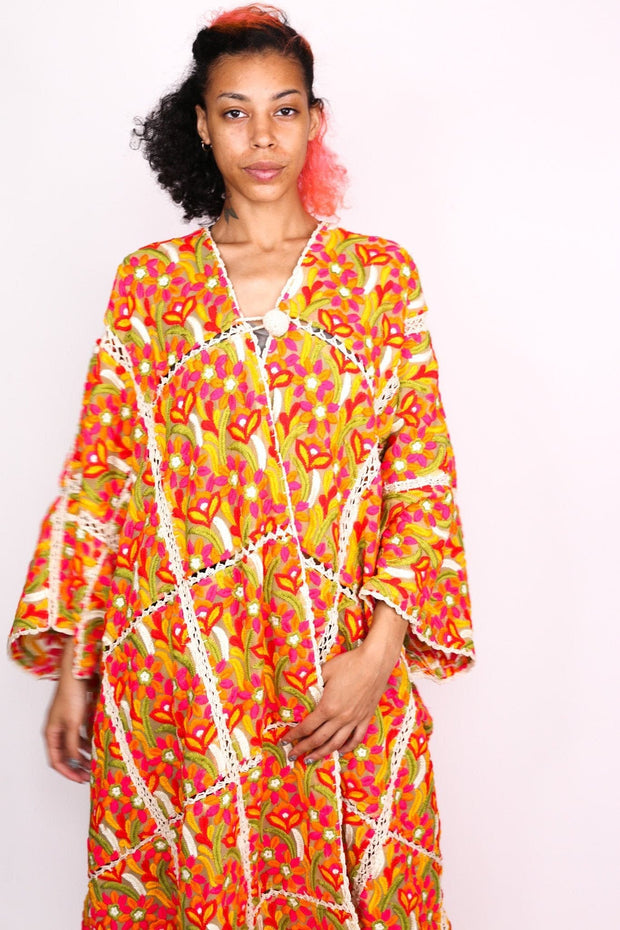 EMBROIDERED KIMONO RUTACAE - sustainably made MOMO NEW YORK sustainable clothing, Kimono slow fashion