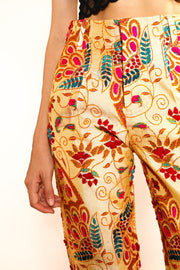 EMBROIDERED PANTS FARRAH - sustainably made MOMO NEW YORK sustainable clothing, pants slow fashion