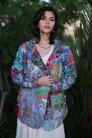 Embroidered Patchwork Jacket Frida - sustainably made MOMO NEW YORK sustainable clothing, fall22 slow fashion