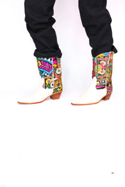 EMBROIDERED PATCHWORK WESTERN BOOTS ANDROMEDA - sustainably made MOMO NEW YORK sustainable clothing, boots slow fashion