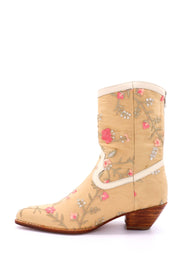 EMBROIDERED SILK BOOTS JOELLE - sustainably made MOMO NEW YORK sustainable clothing, ankle boots slow fashion