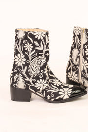 EMBROIDERED SILK PAISLEY BOOTS OWEN - sustainably made MOMO NEW YORK sustainable clothing, boots slow fashion