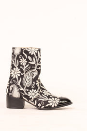 EMBROIDERED SILK PAISLEY BOOTS OWEN - sustainably made MOMO NEW YORK sustainable clothing, boots slow fashion