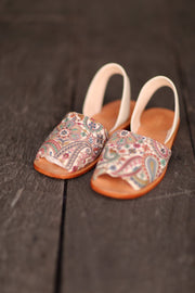 EMBROIDERED SILK SANDALS MARIE - sustainably made MOMO NEW YORK sustainable clothing, slow fashion