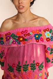 EMBROIDERED TOP SARAH - sustainably made MOMO NEW YORK sustainable clothing, resort2023 slow fashion