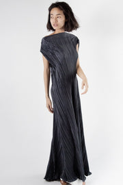 EVENING PLEAT DRESS ONUSA - sustainably made MOMO NEW YORK sustainable clothing, kaftan slow fashion