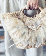 FEATHER BASKET CINDARELLA - sustainably made MOMO NEW YORK sustainable clothing, samplesale1022 slow fashion