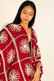 FLORA CROCHET KIMONO - sustainably made MOMO NEW YORK sustainable clothing, crochet slow fashion