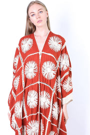 FLORA HAND CROCHET KIMONO DUSTER - sustainably made MOMO NEW YORK sustainable clothing, crochet slow fashion