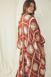 FLORA HAND CROCHET KIMONO - sustainably made MOMO NEW YORK sustainable clothing, crochet slow fashion