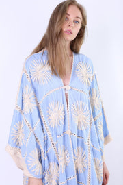 FLORA HAND CROCHET KIMONO - sustainably made MOMO NEW YORK sustainable clothing, crochet slow fashion