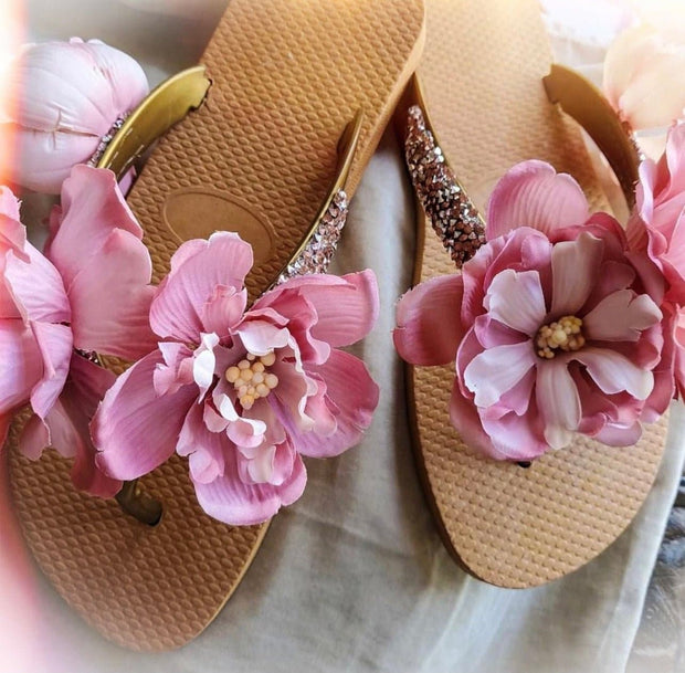 FLORAL BLOOM FLIP FLOP - sustainably made MOMO NEW YORK sustainable clothing, slow fashion