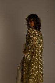 GOLD NET KIMONO OBIGE - sustainably made MOMO NEW YORK sustainable clothing, slow fashion