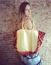 GOLD TRIBAL TRIM BAG BENNY - sustainably made MOMO NEW YORK sustainable clothing, samplesale1022 slow fashion