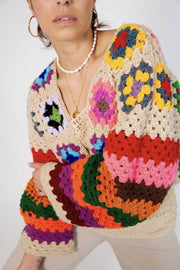 HAND CROCHET CARDIGAN ULLA - sustainably made MOMO NEW YORK sustainable clothing, crochet slow fashion