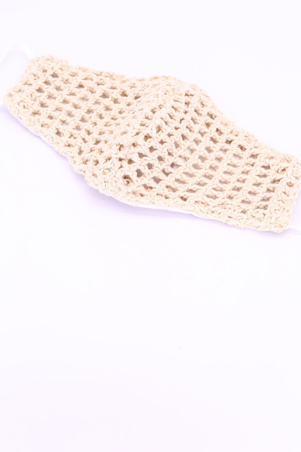 HAND CROCHET FACE MASK REESE - sustainably made MOMO NEW YORK sustainable clothing, crochet slow fashion