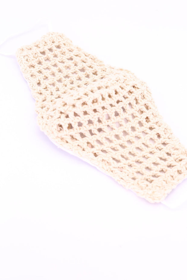 HAND CROCHET FACE MASK REESE - sustainably made MOMO NEW YORK sustainable clothing, crochet slow fashion