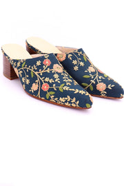 HEELED MULES EMBROIDERED X ANTHROPOLOGIE - sustainably made MOMO NEW YORK sustainable clothing, mules slow fashion